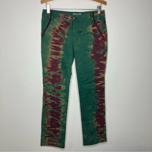 Rare vintage Volcom tie dye pants green size 7 - Picture 1 of 7